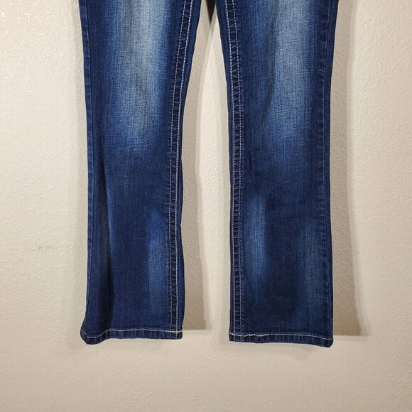 Airya Jeans Womens Size 7/8 Blue Jeans Bootcut Denim Pants Low Rise Embellished - Picture 6 of 9